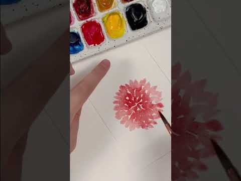 Easy watercolour dahlia for beginners