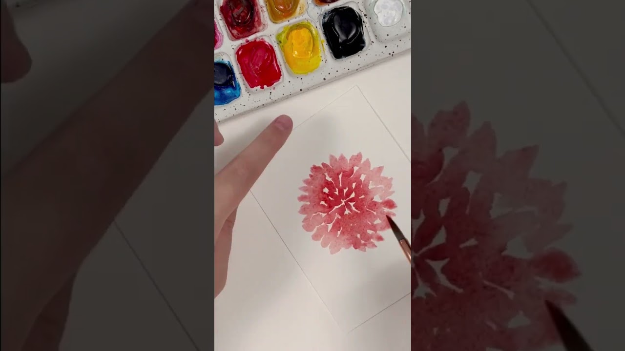 Easy watercolour dahlia for beginners