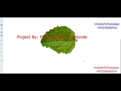 Medicinal Leaf Recognition Using Python Opencv Leaf Classification Using Image Processing Code