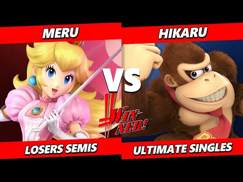 Winner! 21 Losers Semis - Meru (Peach) Vs. HIKARU (Sora, Donkey Kong) SSBU Ultimate Tournament