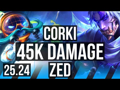 CORKI vs ZED (MID) | 45K damage | NA Master | 25.24