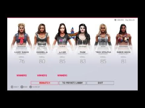 WWE 2K19 - Lacey Evans, Carmella & AJ Lee vs. Paige, Trish Stratus & Ember Moon (Online Match USPS4)