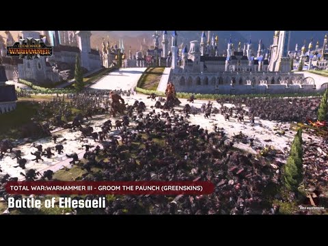 Total Warhammer 3 Cinematic Battle | GREENSKINS VS HIGH ELVES : Battle of Ellesaeli