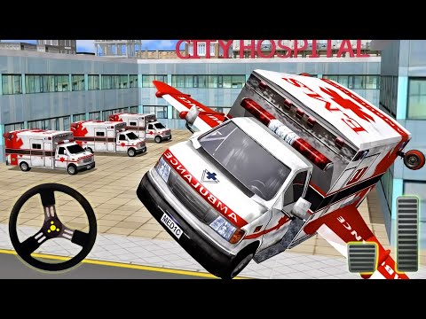 Multilevel Flying Ambulance - Rescue VAN Driving Simulator | Android Gameplay