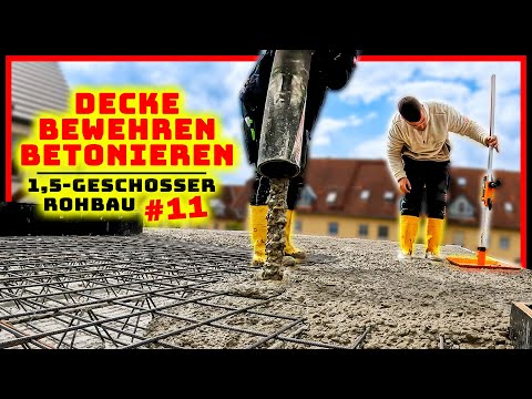 HAUS BETONDECKE - Schalung Bewehrung & Betonage! | 1,5-GESCHOSS HAUS #11 | Home Build Solution