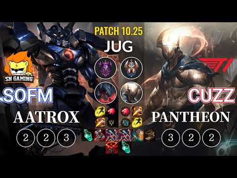 SN SofM Aatrox vs T1 Cuzz Pantheon Jungle - KR Patch 10.25