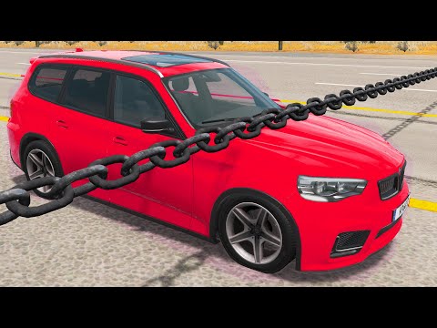 Cars vs Giant Chain #2 - Beamng.Drive