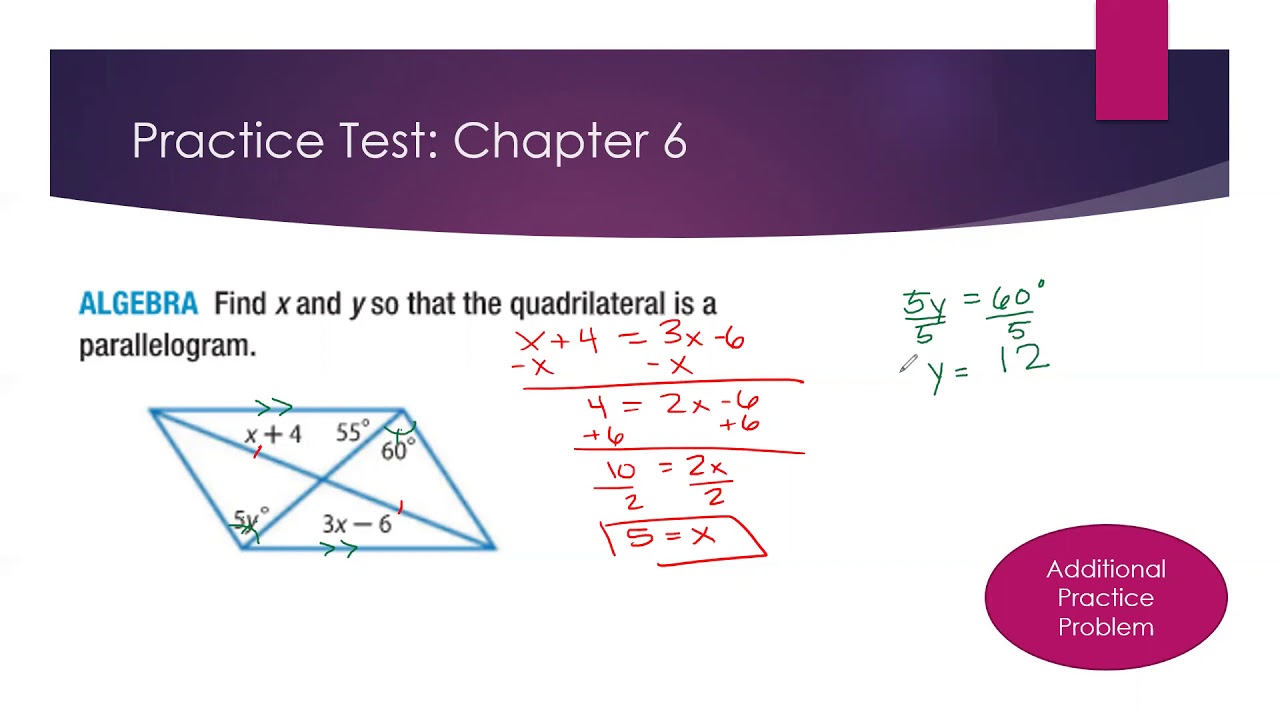 Geometry A: Chapter 6- Quadrilaterals (Test Review)