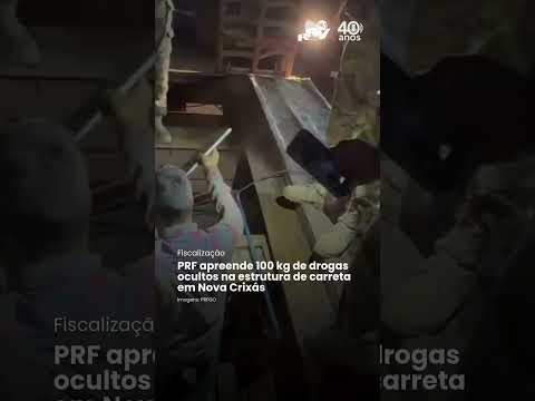 PRF apreende 100 kg de drogas ocultos na estrutura de carreta em Nova Crixás