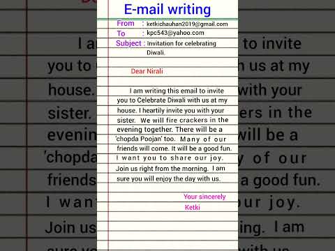 inviting for celebrating Diwali #email #emailwriting #shortsfeed #shortvideo #application #essay