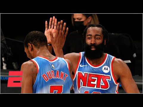 凱文-杜蘭特和詹姆斯-哈登的配合 "就像手套裡的手一樣"--#綠地 (Kevin Durant and James Harden fit together ‘like a hand in a glove’ - #Greeny)