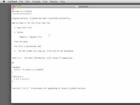 Tutoriel Lilypond - 1 - Présentation, Interface et Compilation
