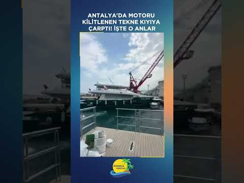 Antalya'da motoru kilitlenen tekne kıyıya çarptı! İşte o anlar