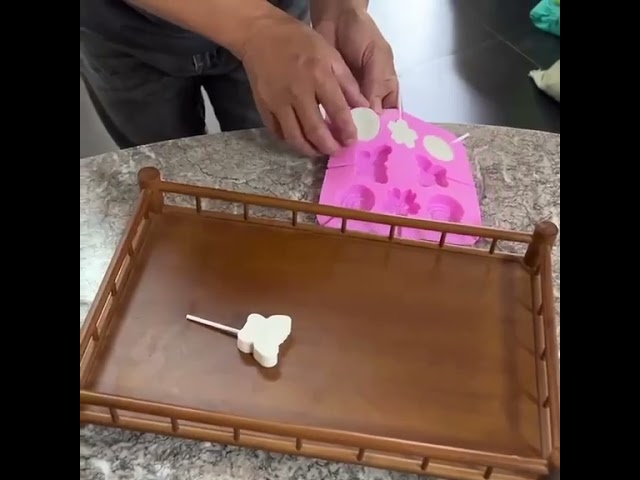 قالب سيلكون بعصي للشوكولاتة والحلويات