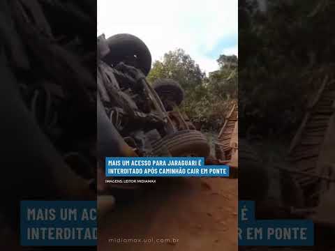 Mais um acesso para Jaraguari é interditado após caminhão cair em ponte