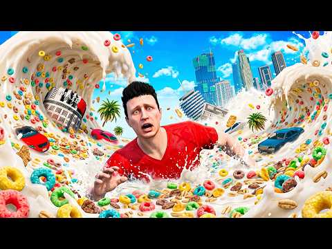 TSUNAMI de CEREALE distruge TOT in GTA 5!