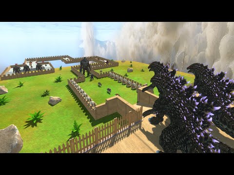 X3 Heisei Godzilla vs King kong Death Run in Animal Revolt Battle Simulator!!