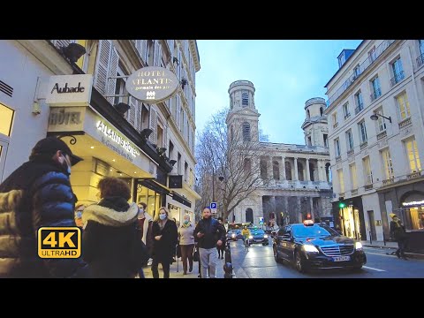 Paris Evening Walk, Paris 6th arrondissement | Paris walk  [4K UHD]