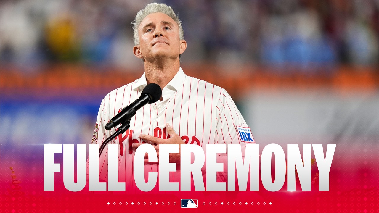 2008 World Series Champion Chase Utley is inducted into the Philadelphia Phillies Wall of Fame! 🔔