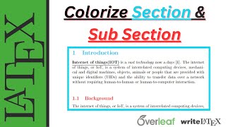 How to Change Color of Sections and Subsections in Latex Document