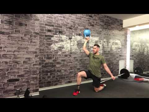 Half Kneeling Bottom Up Kettlebell Press