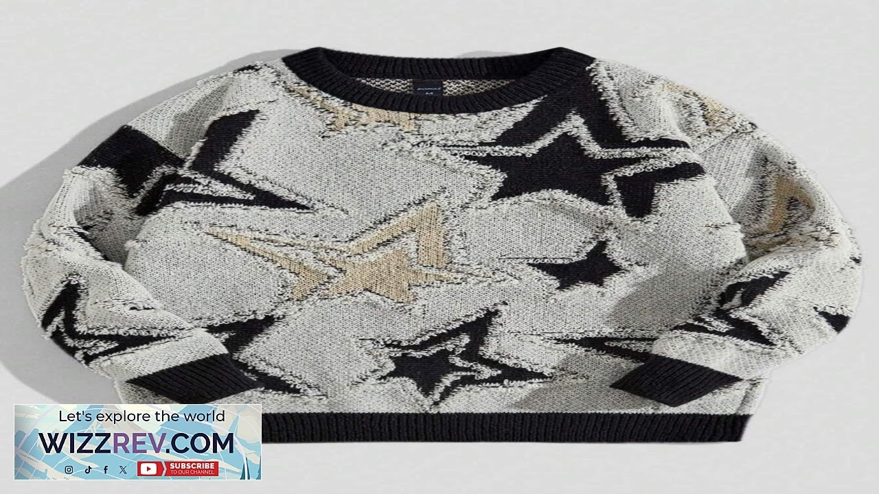 ROMWE MEN Street Life Men's Star Pattern Casual Pullover Sweater School Review