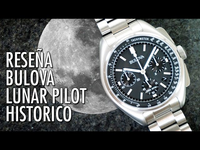 Vídeo relacionado con Bulova Piloto Lunar 96B258 - Reloj de Pulsera de diseño para Hombre - Función de cronógrafo - Acero Inoxidable - Esfera Negra