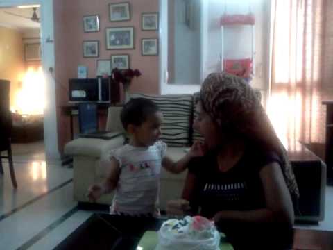 Naureen celebrating Mommy's Birthday..