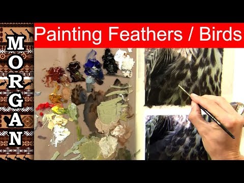 How to paint feathers in oils, painting Birds - wildlife art