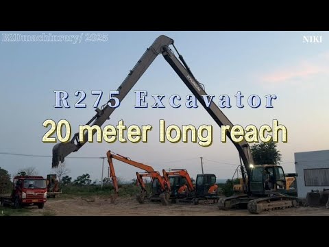 R275 excavator processing 20m long arm with 0.45 cubic bucket
