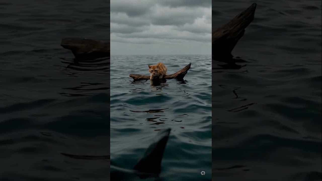 "POV: Your Cat Just Dreamed of Getting Eaten by a Shark 🦈💤" #cat