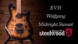 Video thumbnail for ¡Nos encantan las versiones especiales! | EVH Wolfgang WG Standard Exotic Midnight Sunset by Steelwood Guitars