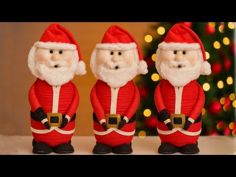 Papai Noel com garrafa pet / Como Fazer Papai Noel / How to make Santa Claus out of plastic bottles