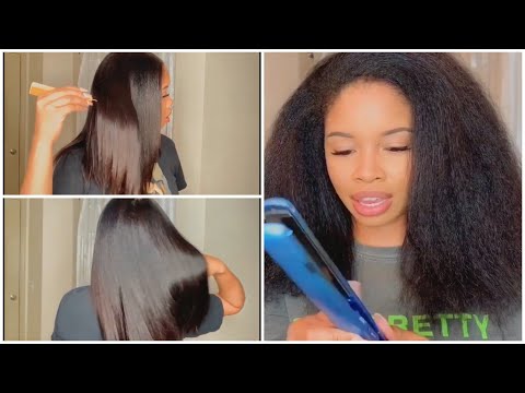 Thick Natural Hair | DIY Silk Press | Curly To Straight