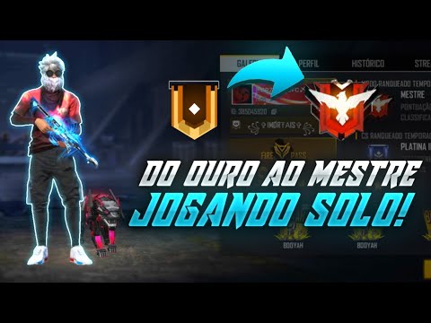 DO OURO AO MESTRE JOGANDO SOLO! (SEM CARTÃO DOBRO DE PONTO) TEMPORADA 19 - FREE FIRE