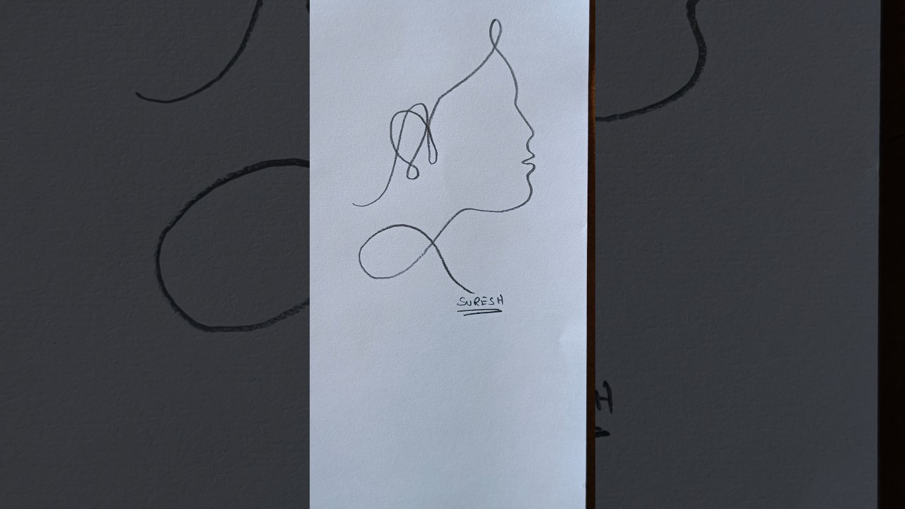 minimalist face art || abstract line drawing || female portrait line art || single line face.