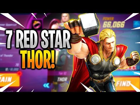 7 RED STAR THOR RANK UP! AMAZING POWER! - MARVEL Strike Force - MSF