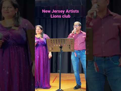 Rupali and Venu singing Aaj kal tere mere- NJ Artists Lions club