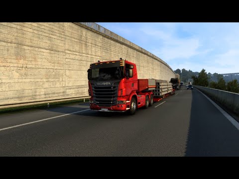 ETS 2 MOD  (1.45) Scania R730 6x4 Concrete Beams Delivery From Cologne to Dortmund