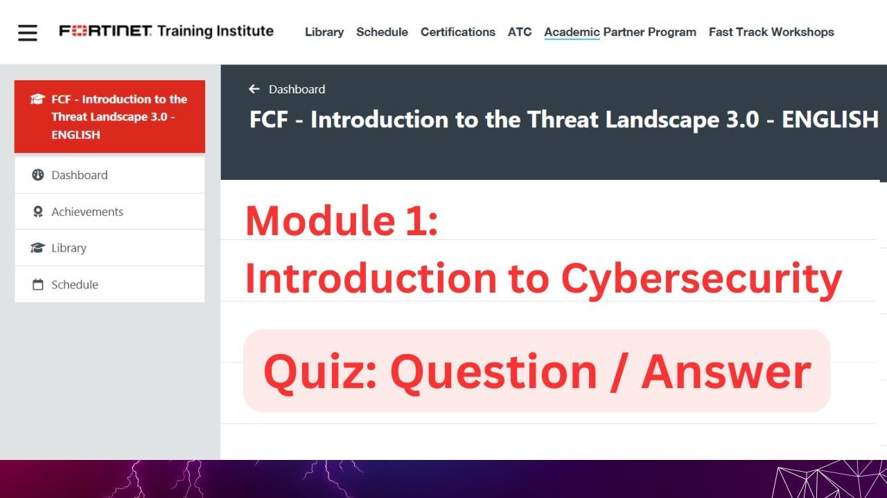 Quiz - Module 1: Introduction to Cybersecurity | Fortinet Certified Foundations