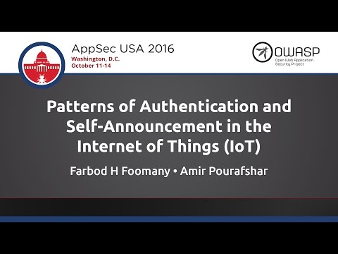 Image thumbnail for talk Patterns of Authentication and Self-Announcement in IoT