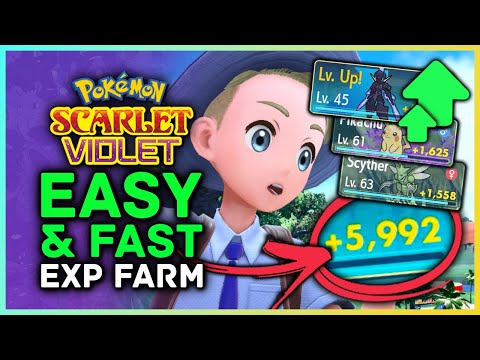 Pokemon Scarlet and Violet - Easy & Fast EXP Farm LEVEL UP FAST | 400000+ Points Per Hour