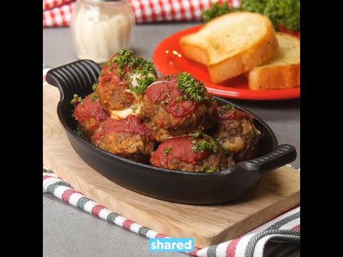 Mozzarella-Stuffed Monster Meatballs | Dinner