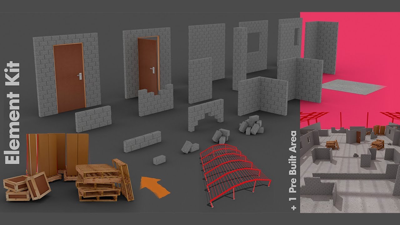 Brick Wall Modular level asset
