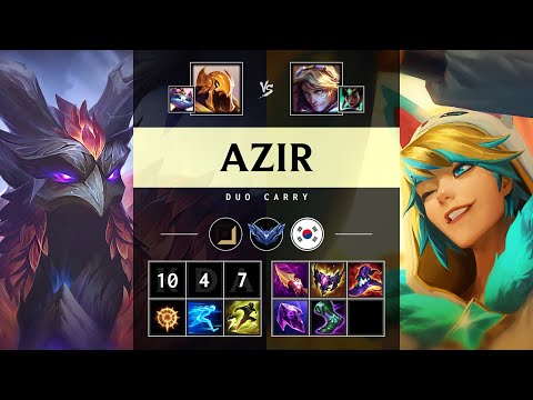 Azir Carry vs Ezreal - KR Diamond Patch 25.09