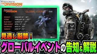 【The Divisionニュース】知らなきゃ損する！D1グローバルイベントの重要性を簡単に解説【ディビジョン最新情報】