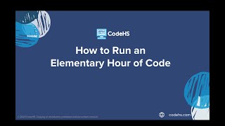 How to Run an Hour of Code with CodeHS | Elementary thumbnail