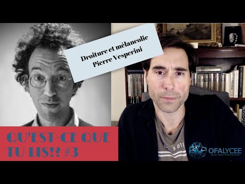 Qu'est-ce que tu lis!?#3 - Droiture et Mélancolie - Pierre Vesperini, Verdier, 2016
