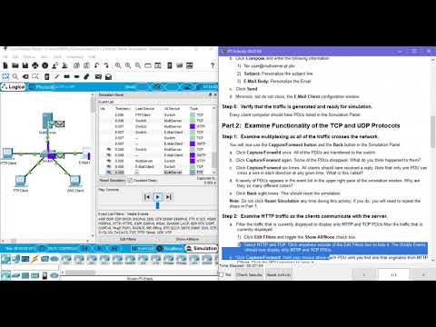 CCNA RS1 ITN - Chapter 9 Packet Tracer Simulation – Exploration of TCP and UDP Communications