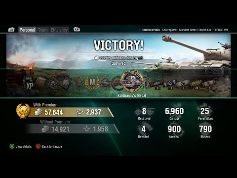 | WoT Console | Object 430 Kolobanov's Medal, Radley's medal and 6.9k Damage Game!